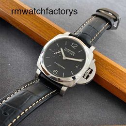 Iconic Wrist Watch Panerai Male LUMINOR1950 Series Automatic Mechanical Steel Date Titanium Dual Time Zone Mobile Storage Watch 42mm Black Disc PAM00392