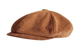 Berets Retro Winter Caps For Men Corduroy Sboy Hat Woman Flat Cap Male Warm Dad Outdoors Casual Octagonal Gatsby BLM37540581871001455