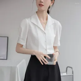 Women's Blouses Summer Long Sleeve Commuter Professional Solid Chiffon Shirt Women Tops Blouse Camisas De Mujer