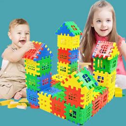 Other Toys 100/140PCS plastic building block childrens toys fun education colorful house block toys childrens Christmas gifts S245163 S245163