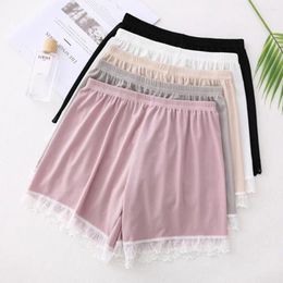 Women's Panties Lace Safety Pants Anti-Emptied Silk Sleeping Shorts Loose Soft Home Women