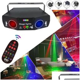 Laser Lighting 5 Eyes 3 In 1 Party Sound Activated Stages Lights Remote Control Various Patterns Lasers Light Club Ktv Bar Stage Drop Dhunn