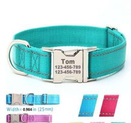 Personalized Dog ID Collar Engraved Name and tel Adjustable Puppy Kitten Dog Collar Custom pet ID Necklace for cat and dog5945219