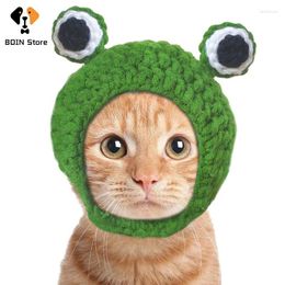 Dog Apparel Cute Cat Hat Headdress Winter Puppy Kitten Ears Cosplay Headwear Frog Headband Cap Birthday Halloween Christmas Supplie