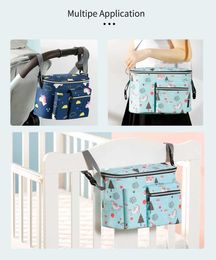 Diaper Bags Baby Stroller Organiser Bag Mummy Diaper Bags Hook Baby Carriage Stroller Accessories Travel Nappy Cup Holder Cover Baby Buggy Y240515