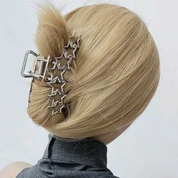 Hair Clips Barrettes Silver Y2K hollow star hair claw sweet pentagonal heart-shaped cool girl charm trend clip female beauty accessories