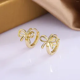 Hoop Earrings Bow For Women Girls Double Bowknot Huggies Ear Jewelry