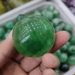 Decorative Figurines 4cm Natural Green Fluorite Quartz Crystal Sphere Ball Reiki Healing
