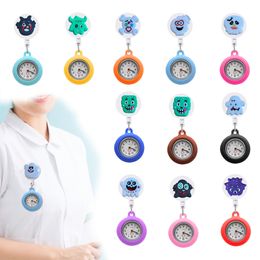 Womens Watches Cloud White Black Green Clip Pocket Watch With Second Hand For Nurses Brooch Fob Medical Workers Nurse Lapel Doctor Wom Ot0Jp