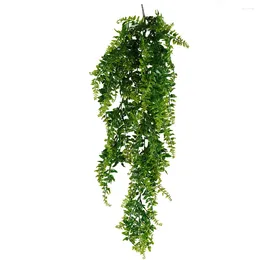 Decorative Flowers Room Decor 1PC 85CM Artificial Plant Vine Garland Outdoor Hanging Plastic Leaf Grass Persian Fern Leaves Wedding