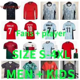 24 25 Portugal JOAO FELIX soccer jerseys PEPE BERMARDO FERNANDES camisa de futebol 2024 2025 Ronaldo football shirt Men Kids kit DIOGO J. Long sleeved player