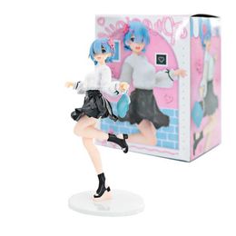 Action Toy Figures Cute blue hair Dating Girls World Figure Action Figure Standing Model Pvc Toys Gift Desktop Ornaments box-packed Y240516