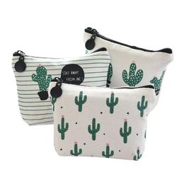 Pencil Bags Wholesale Canvas Cactus Case Bag Stationery School Supplies Cosmetic Makeup Pouch Drop Delivery Office Business Industria Dhnu1
