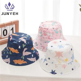 Caps Hats Childrens Hat Cartoon Dinosaur Print Baby Bucket Hat Soft Unicorn Spring/Summer Panama Hat Space Boys and Girls Beach Hat WX