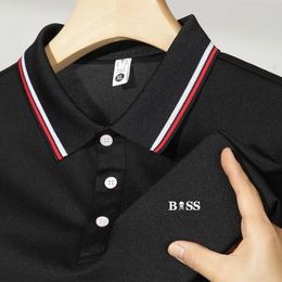 Breathable and Fashionable Polo Shirt Lapel Casual High Quality Printed Short Sleeves 240511