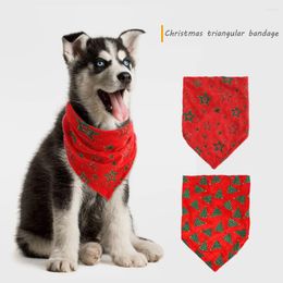 Dog Apparel Pet Christmas Triangle Towel Ornament Bandanas Large Scarf Polyester Tree/Star Saliva Dogs Accessoires