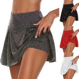2023 Summer Women Sports Tennis Dance Fitness Short Skirts Quick Drying Solid Female Lining High Waist Mini Golf Sporting 240516