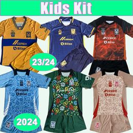 23 24 Tigres de la UANL Kids Kit Soccer Jerseys GIGNAC CORDOVA PIZARRO L. QUINONES AQUINO Home Away 3rd Limited Edition Football Shirts