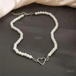 Choker Heart-shaped Neck Chain Collocation Clothing Exquisite Classic French Collar Jewelry Pearl Necklace Fashion Accessories Trend