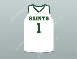 CUSTOM NAY Youth/Kids KENNEDY CHANDLER 1 BRIARCREST CHRISTIAN SCHOOL SAINTS WHITE BASKETBALL JERSEY 2 Stitched S-6XL