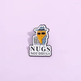 Brooches Cute Nugs Not Chicken Nugget Dealer Enamel Funny Cartoon Decorative Lapel Badge Collar Jewellery Gift For Kids Friends