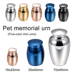Mini Pet Memorials Urn Aluminum alloy Cremation Ashes Jar Keepsake Memorial Cat Dog Bird Urn-Wholesale direct sales 240515