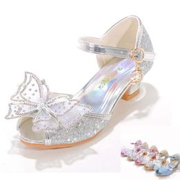 Askepott Kids Party Princess Dress Leather Wedges Slip On Jasmine Girls Shoes Sandaler L2405 L2405