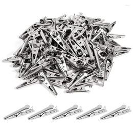 Mugs 100PCS 1.06IN / 27mm Mini Metal Alligator Clips Crocodile Clamps Silver Tone Nickel Plated Test Line Spring Clamps.