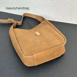 YS Small Bags Designer Brown ysllbag Iconic Hobo A LE 5 7 Supple In Suede Handbags Soft Real Calf Leather Inner Suede Leather Shoulder Bags Gold Letter