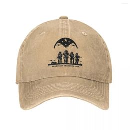 Ball Caps Vintage Helldivers Democracy Delivered In A Wartorn World Baseball Cap Unisex Distressed Washed Sun Outdoor Activities Hat