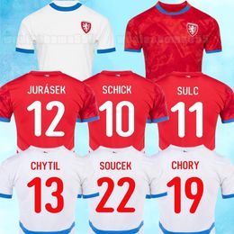 Czech Republic Soccer Jersey 2024 Euro Cups Kit NEDVED NOVOTNY POBORSKY CHYTIL SCHICK HLOZEK SOUCEK SADILEK LINGR National Team Home Away Football Shirt