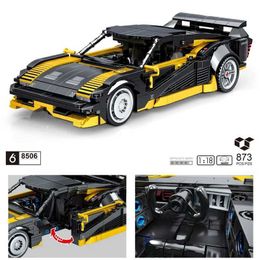 Blocks Technical network game 2077 Turbo v supercar building block 1 18 scaled car building block model toy childrens gift WX