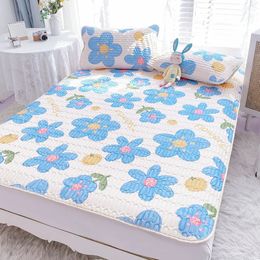 Flower Cool Latex Mattress Set for Summer Cooling Anti slip Sleep Mats Pillow Mats Soft and Breathable Cold Mats 240514