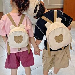 Backpacks Korean childrens backpack circular Kawaii childrens handbag girl kindergarten boy school bag cartoon bear rabbit childrens bag d240516