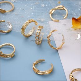 Jewellery 1Foot Open Adjustable Toe Rings Wave Pattern Alloy Set For Women Beach Foot 12 Piece Drop Delivery Otsnx