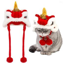Dog Apparel Pet Costume Hat Warm Dance Lion Party Headwear Cosplay For Year Christmas Po Props