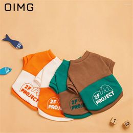 Dog Apparel OIMG Autumn Winter Pullover Fashion Contrast Embroidery Sweater For Small Medium Dogs Clothes Schnauzer Bichon Pet Supplies