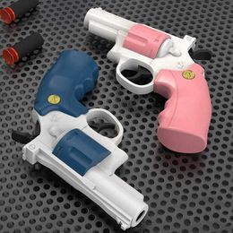 Decompression Toy Mini soft bullet stress reducing toy revolver indoor and outdoor combat party game pistol model childrens adult H240516