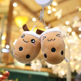 New Kawaii Bubble Tea Soft Plush Toy Keychain Stuffed Boba Doll Cute Backpack Decoration Best Birthday Gifts For Girls