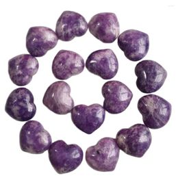 Decorative Figurines Natural Purple Lepidolite Quartz Crystals Carving Polished Heart Shaped Stones Gemstone Healing Gift For Decoration