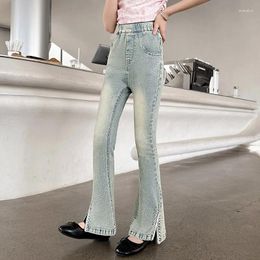 Trousers Girls Pants Summer 2024 Style Childrens Jeans Children Thin Long Simple Casual All-match