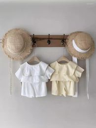 Clothing Sets 2024 Summer Baby Short Sleeve Clothes Set Infant Girl Cotton Large Lapel T Shirts Shorts 2pcs Suit Toddler Casual Outfits