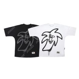 Palm 24SS Summer Letter Printing Logo Ghost Funny Face T Shirt Boyfriend Gift Loose Oversized Hip Hop Unisex Short Sleeve Lovers Style Tees Angels 2256 TPY