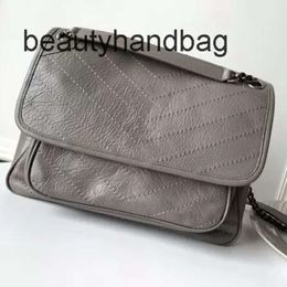 YS 28cm ysllbag Shoulder Crossbody Vintage Leather fashion Medium Niki New Bag Front Flap Metal Chain Bags Leather Dust Bag