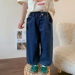 Trousers Girl Jean Children Pants 2024 Summer And Spring Boys Girls Korean Style Casual Jeans Baby Fashion Straight Leg