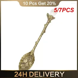 Spoons 5/7PCS Stirring Spoon Vintage Dining Bar Kitchen Accessories Mixing 2024 Tea Crystal Head Creative Wholesale