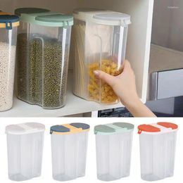 Storage Bottles Cereal Containers Double Grid Grains Box Transparent Dried Food Organiser 2 In 1 Design Airtight