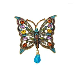 Brooches Vintage Fashion Animal Butterfly Brooch Rhinestone Setting Oversized Insect Premium Sense Ladies Party Suit Coat Corsage