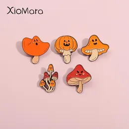 Brooches Halloween Cute Mushrooms Enamel Pins Custom The Evil Pumpkin Ghost Lapel Badges Punk Funny Jewelry Gift For Kids Friend