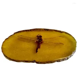 Decorative Figurines Chinese Amber Natural Insect Dragonflies Specimen